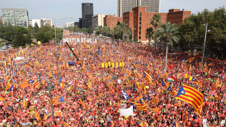 Imatge de la manifestació a la Diagonal. Jordi Play