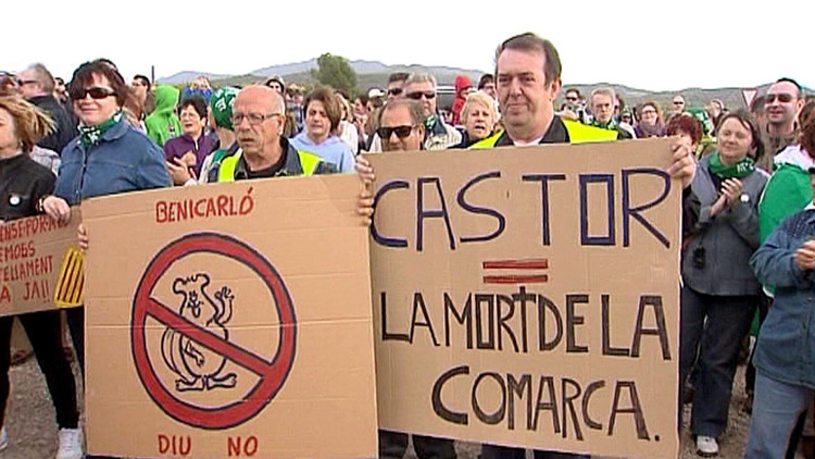 Imatge d'una protesta contra el projecte Castor (2013). Efe / Arxiu