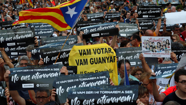 Manifestació de l'aniversari del 20S a Barcelona. Efe