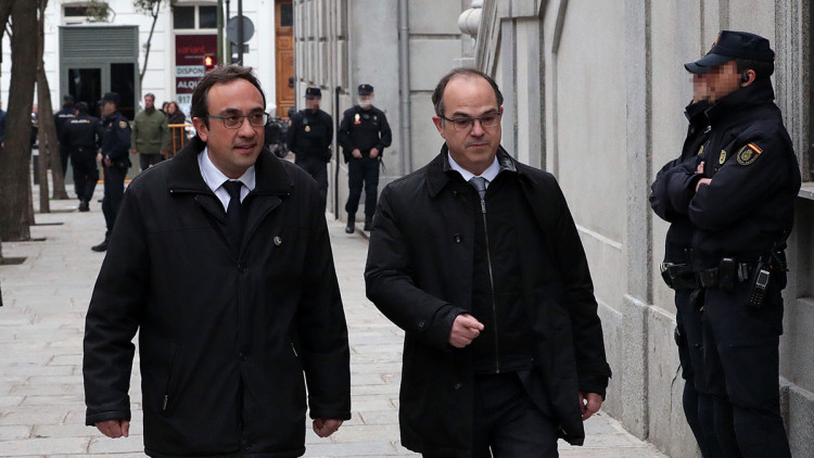 Josep Rull i Jordi Turull arribant als jutjats. Efe / Arxiu