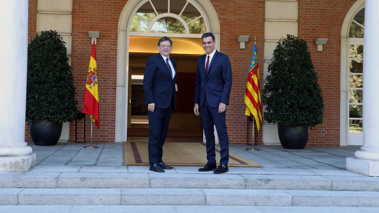 El cap del Consell, Ximo Puig, i el president espanyol Pedro Sánchez| GVA
