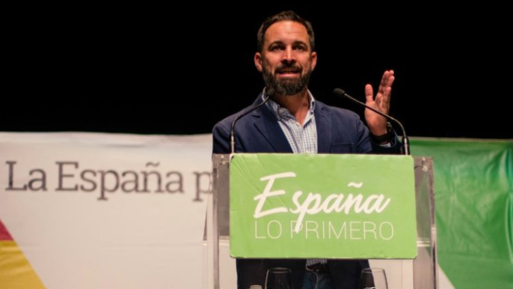 Santiago Abascal al míting de Vistalegre