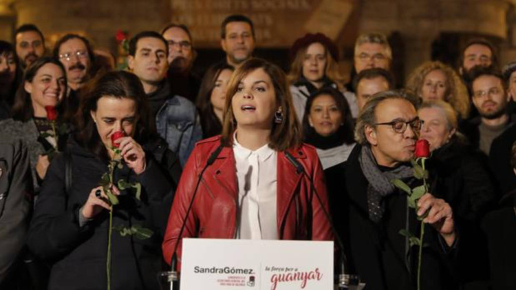 Sandra Gómez, el gener passat, quan va presentar la seua candidatura a la secretaria general del PSPV de la ciutat de València.