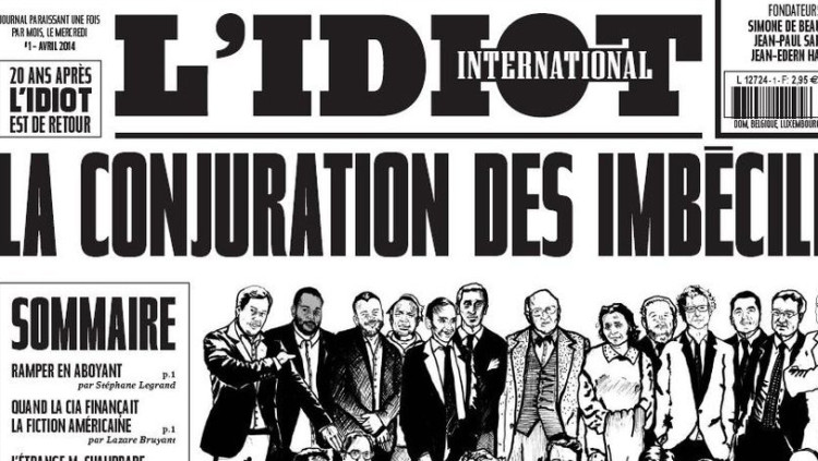 Coberta d’un exemplar de L’Idiot International, revista propera a l’extrema dreta que va servir com a mitjà de contacte entre ultres i comunistes.