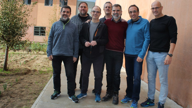 Els presos polítics de Lledoners a finals de l'any 2018. Òmnium Cultural
