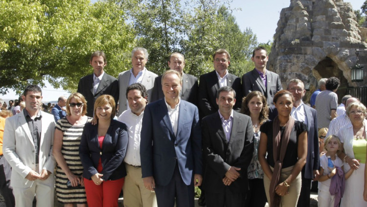 Inauguració del centre termal de Benassal, amb la plana major del Partit Popular Valencià, l'agost de 2011. Generalitat Valenciana