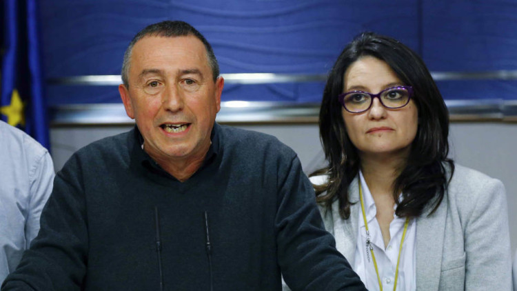 El portaveu de Compromís al Congrés, Joan Baldoví, i la vicepresidenta del Consell i coalició valencianista, Mónica Oltra| EFE