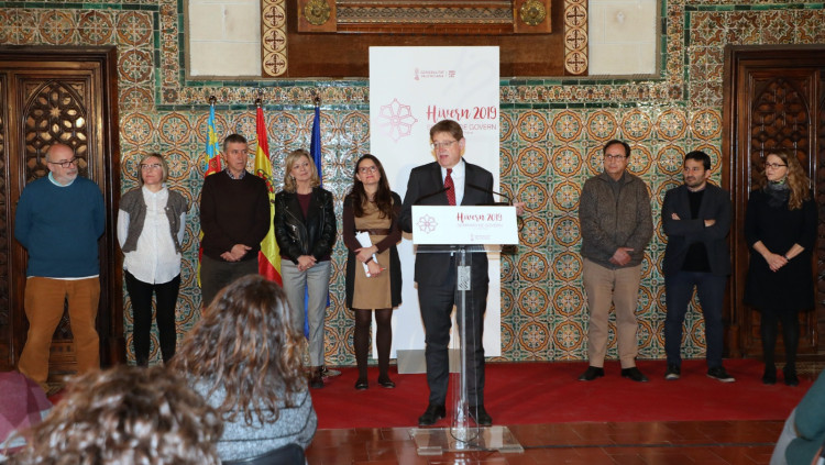 El president de la Generalitat Valenciana, Ximo Puig, a la roda de premsa del seminari de Gandia (Safor)| GVA