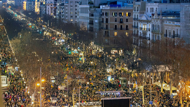 Imatge de la manifestació a Barcelona. Efe
