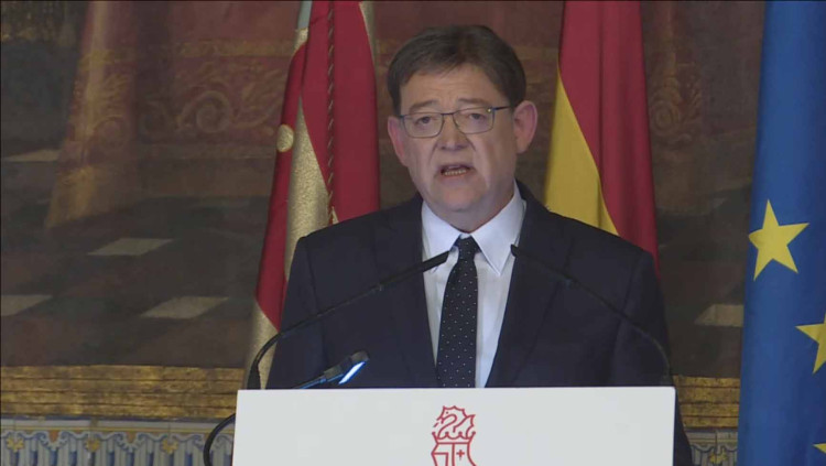 El president de la Generalitat Valenciana, Ximo Puig, durant la seua declaració institucional| Canal Generalitat Valenciana