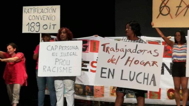 Membres de Sindillar, el sindicat de les treballadores de la llar, en protesta per unes condicions laborals dignes | Sindillar. Sindillar