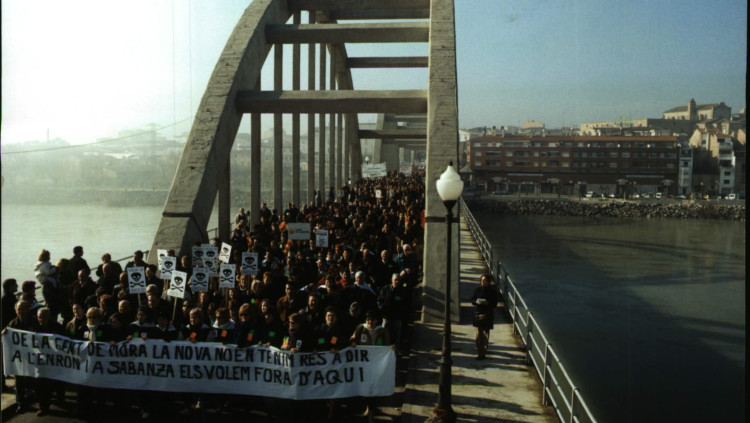 Manifestació contra el PHN a Móra d'Ebre. Arxiu El Temps