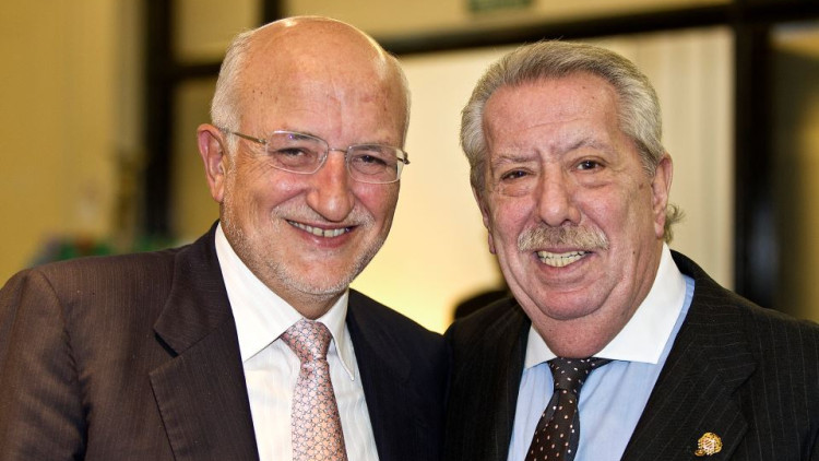 El magnat Juan Roig i l'empresari i històric president de Convent Jerusalem ja desaparegut Jesús Barrachina| Facebook Convento Jerusalem