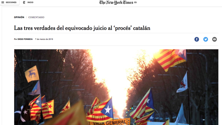 Titular de The New York Times en la versió en castellà