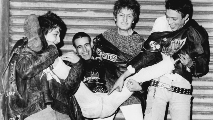 Els membres del grup punk Frenopaticss: Boliche, Xavi Shock, Cirera i Ángel