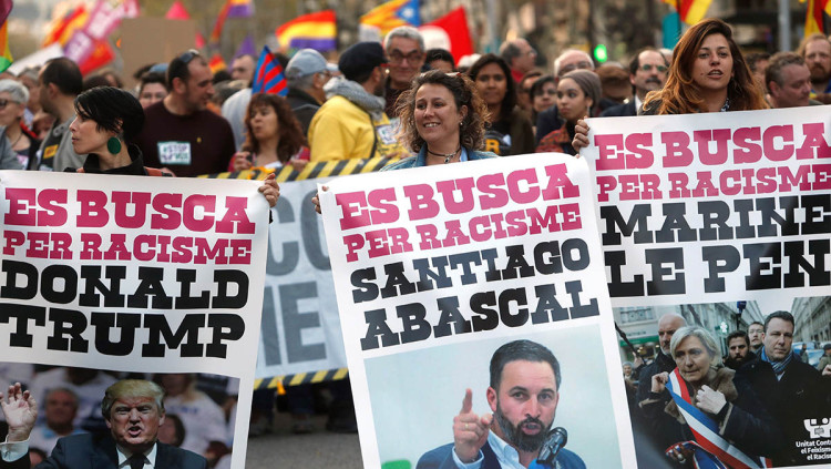 Manifestació contra Vox a Barcelona. Efe