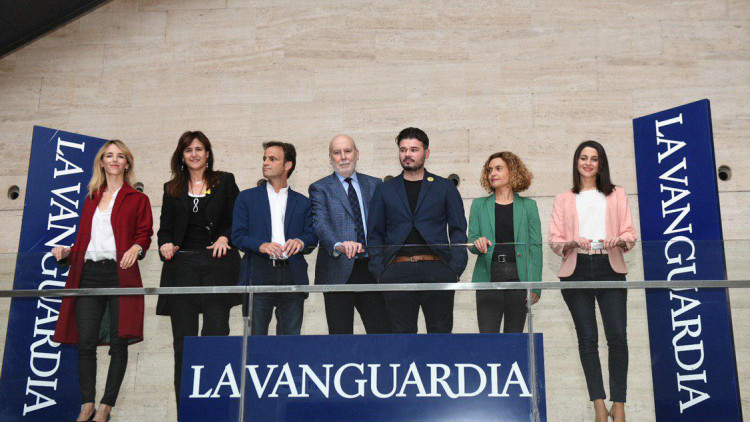 Els participants en el debat. Twitter Junts per Catalunya