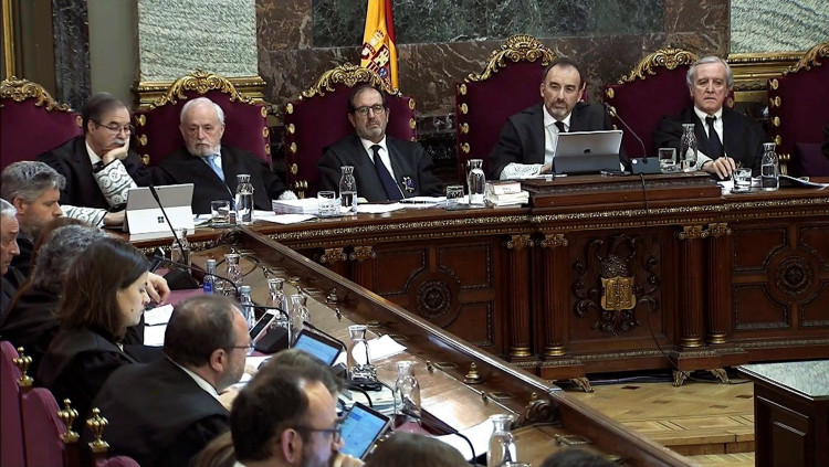 Els magistrats que jutgen l'1 d'octubre al Tribunal Suprem. Efe