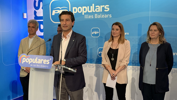 Biel Company, líder del PP de les Illes Balears, durant la nit electoral. Efe