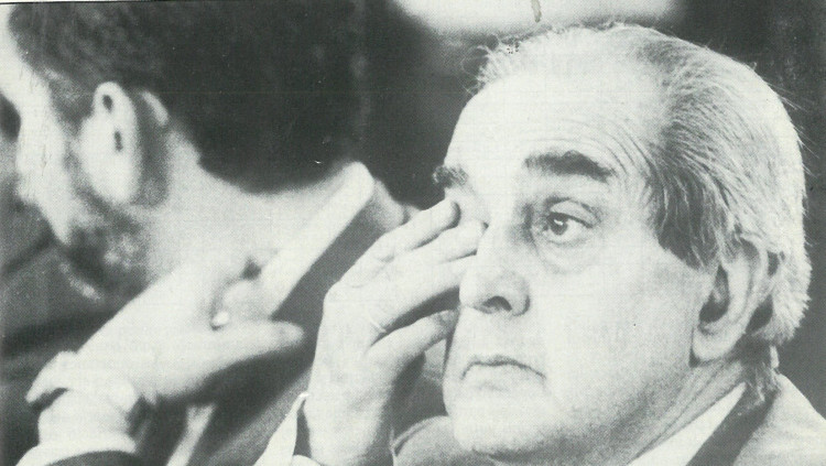 Fernando Morán, cap de llista del PSOE a les europees de 1989, que fou la formació més votada. Arxiu El Temps