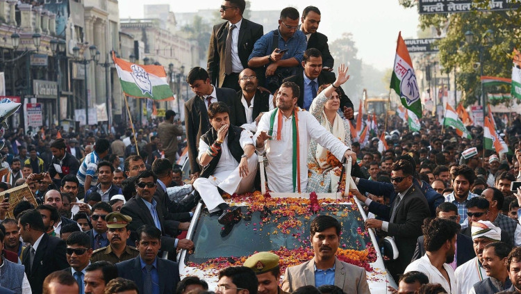 Rahul Gandhi en un acte polític