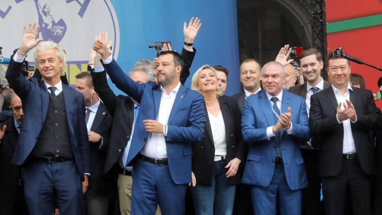 Acte de l'extrema dreta europea amb Geert Wilders, Matteo Salvini i Marine Le Pen| EFE
