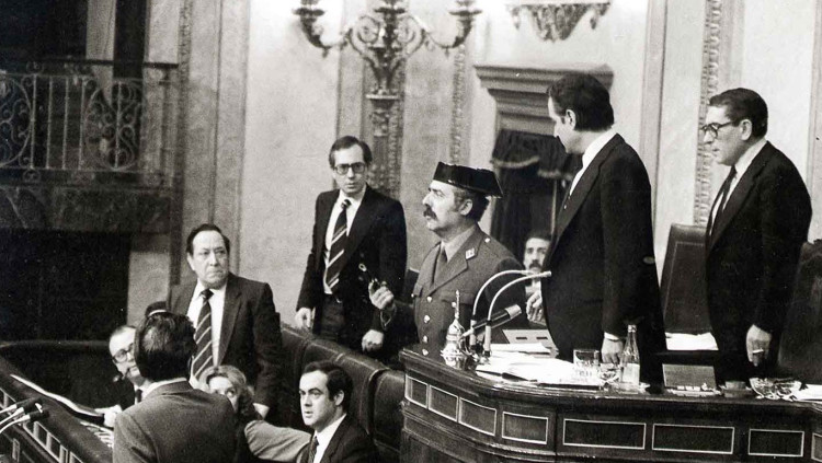 El cas d'Antonio Tejero ha estat, fins ara, l'únic de condemna per rebel·lió a l'Estat Espanyol. Arxiu Efe