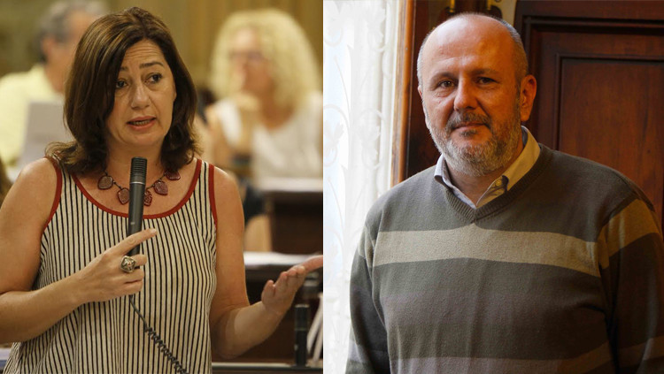 Francina Armengol, líder del PSIB, i Miquel Ensenyat, líder de Més per Mallorca. Arxiu El Temps