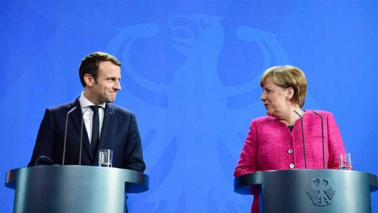 El president francès, Emmanuel Macron, i la cancellera alemanya, Angela Merkel