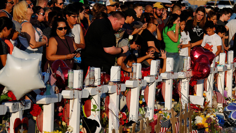 Concentració d'homenatge als assassinats a El Paso aquest estiu. Efe