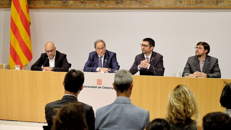 Quim Torra i Jordi Puigneró en roda de premsa. Generalitat de Catalunya