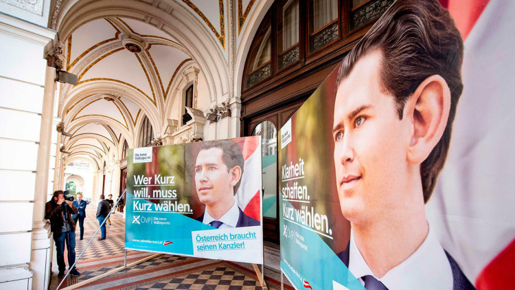 Propaganda electoral de Sebastian Kurz. Der Spiegel