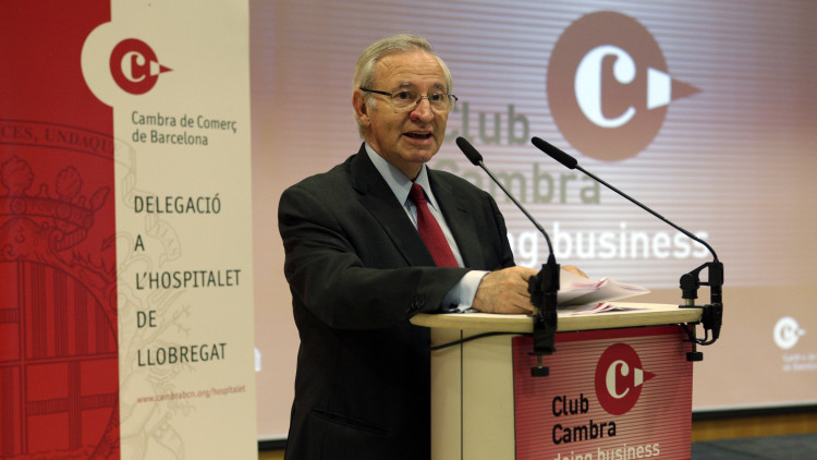 Miquel Valls en un acte de la Cambra de Comerç el 2012 a l'Hospitalet de Llobregat. Premsa Cambra de Comerç de Barcelona