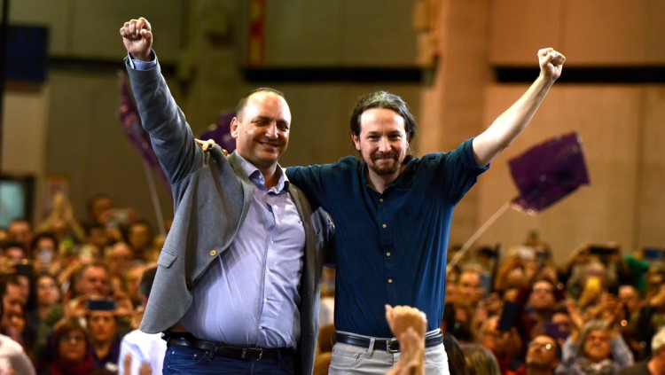 Rubén Martínez Dalmau i Pablo Iglesias. Europa Press