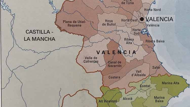 Mapa comarcal del País Valencià
