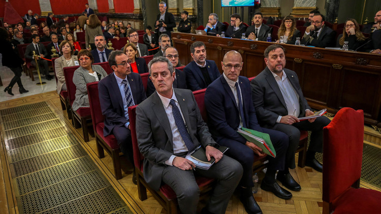 Imatge dels condemnats durant el judici. Agència Catalana de Notícies