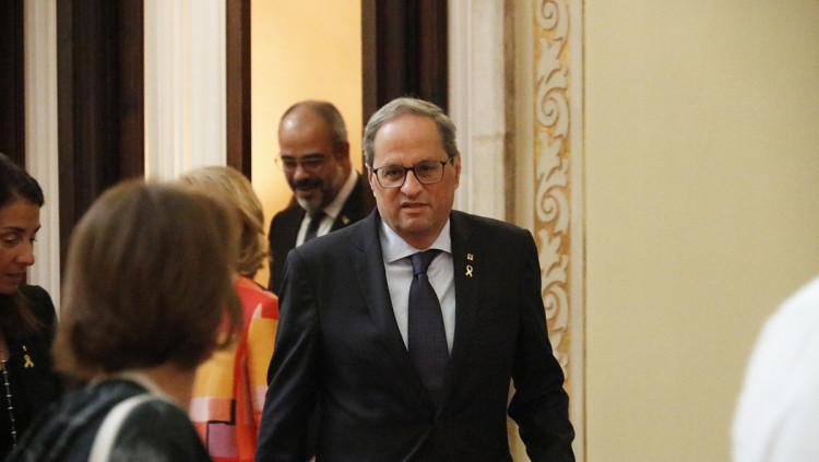 Quim Torra a la sortida del ple del Parlament. Agència Catalana de Notícies