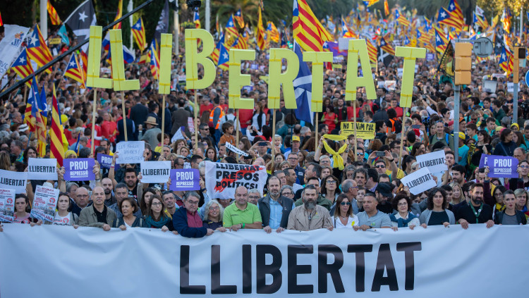 Capçalera de la manifestació. Europa Press