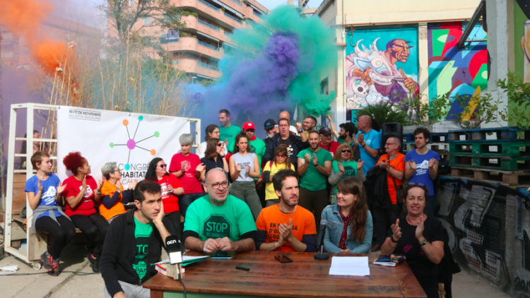 Roda de premsa del Congrés d'Habitatge de Catalunya. Aina Martí / ACN