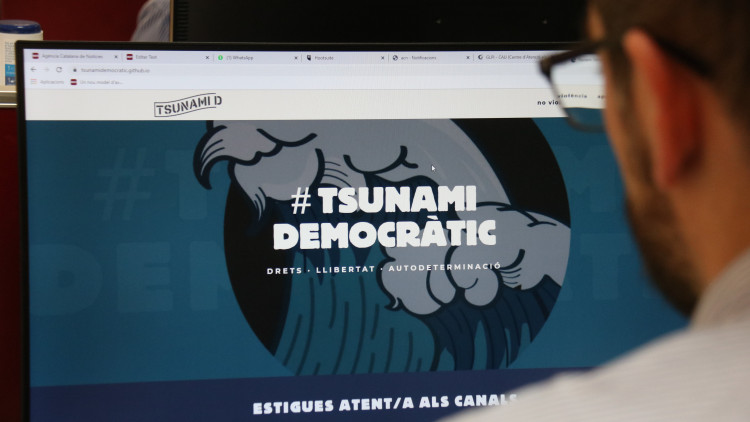 Imatge del web de Tsunami Democràtic. Agència Catalana de Notícies