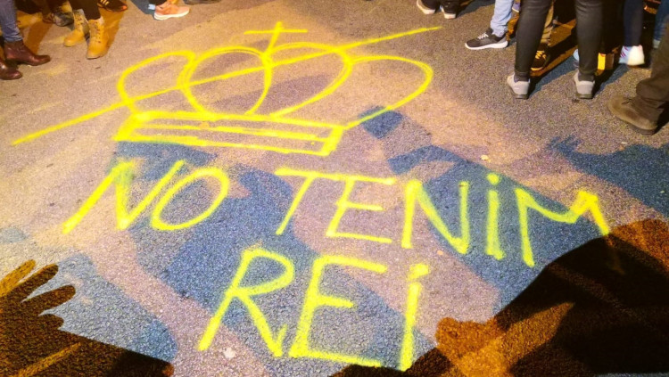 Protesta contra l'arribada del rei a Barcelona. Europa Press