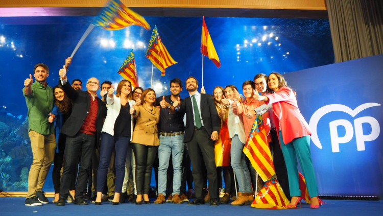 Foto de família del PP a l'acte d'aquest dijous a València| PP