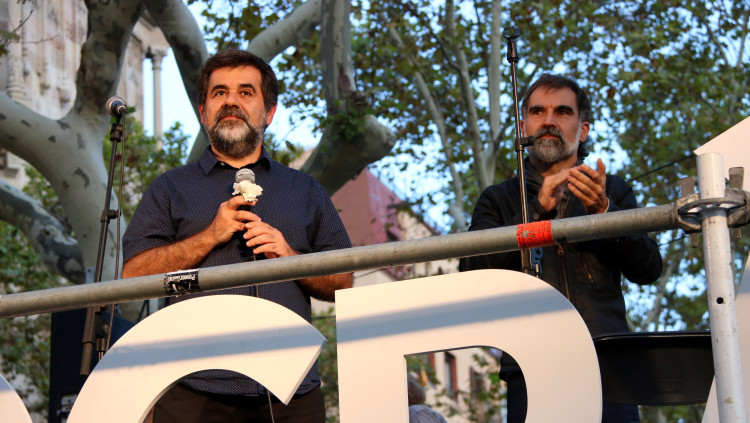 Jordi Sànchez i Jordi Cuixart en una imatge d'arxiu. Agència Catalana de Notícies
