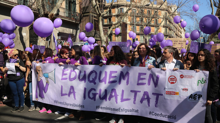 Imatge d'arxiu de la vaga feminista del 8 de març de 2019. Agència Catalana de Notícies