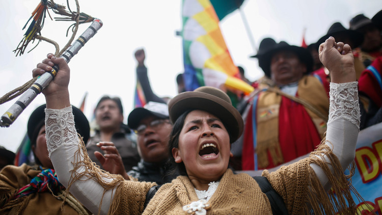 Una manifestant protesta a Bolívia. Europa Press