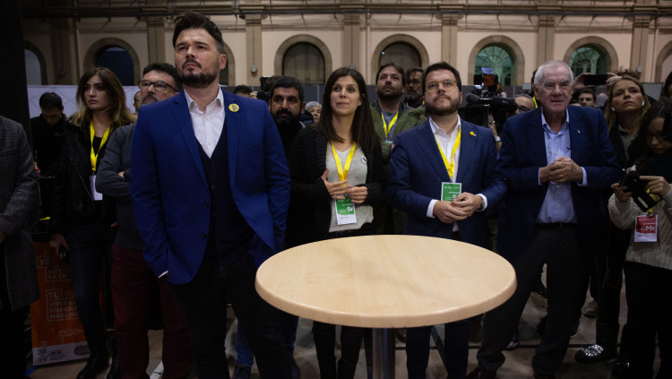 Membres d'Esquerra Republicana durant la nit electoral del 10 de novembre. Europa Press