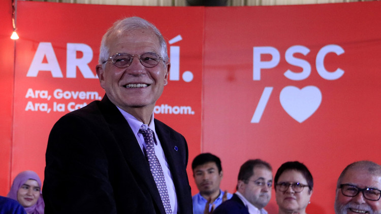 Josep Borrell en un acte electoral. Agència Catalana de Notícies