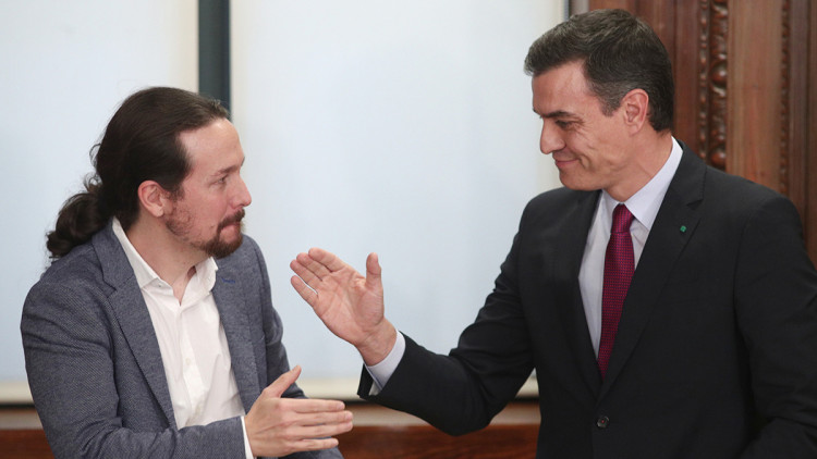 Pablo Iglesias i Pedro Sánchez. Europa Press