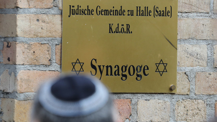 Sinagoga de la Halle, a Alemanya, que va patir un atemptat antisemita el passat mes d'octubre. Europa Press