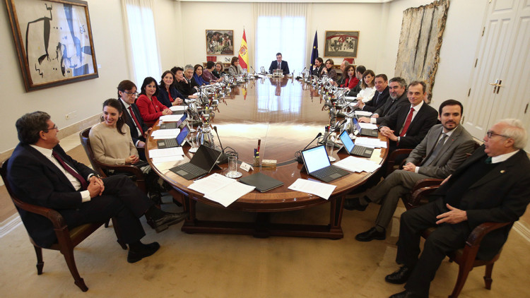 Primer consell de ministres del govern de Pedro Sánchez. Europa Press